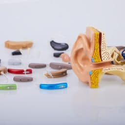 Different types of hearing aids.